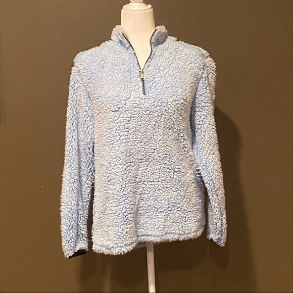 Properly Tiede Pintail Sherpa Pullover Baby Blue Size X Small - Picture 2 of 10